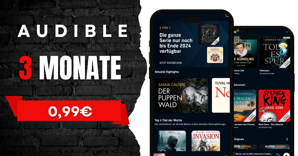 Audible 3 Monate für 0,99 €